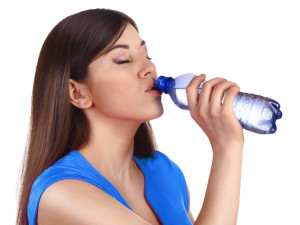 woman drinking water